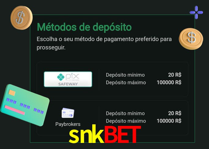 O cassino snkbet oferece uma grande variedade de métodos de pagamento